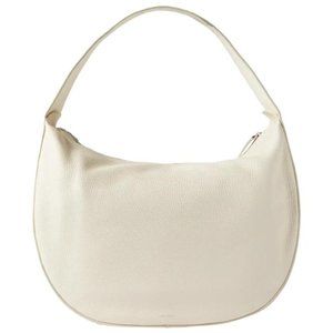 The Row Allie Textured Cream Calfskin Leather Hobo Shoulder Bag